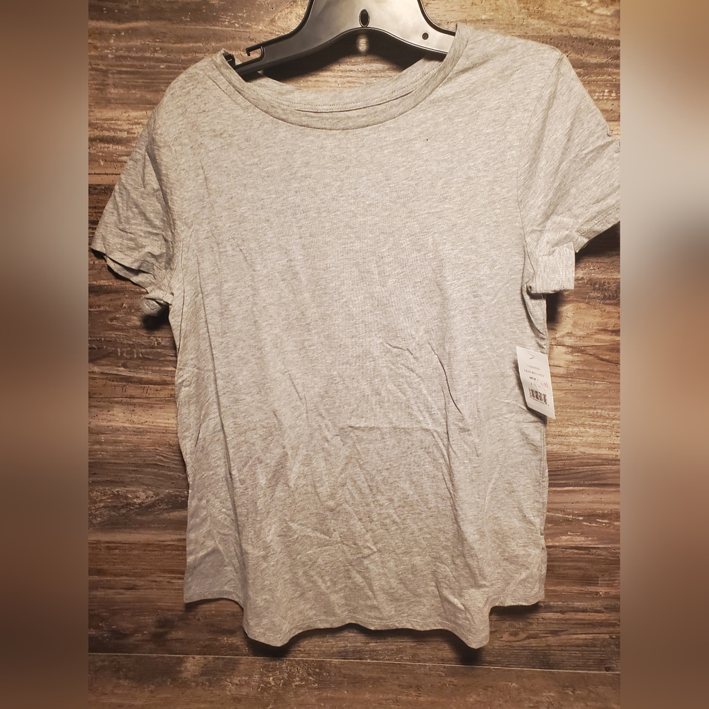Women's Basic T-Shirt Scoop Neck Cotton Short Sleeve Solid Knit Plain Top Medium
